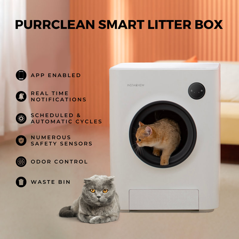 INSTACHEW Purrclean Automatic Cat Litter Box, SelfCleaning, Smart